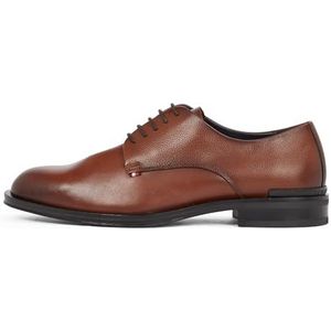 Tommy Hilfiger Core lederen derbyschoenen voor heren, Bruine Winter Cognac, 41 EU