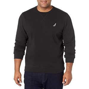 Nautica Heren Basic Crew Neck Fleece Sweatshirt, true black, XL