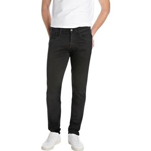 REPLAY Heren Jeans Anbass Power Stretch, Black 098 (zwart), 27W/32L, 098 Black, 27W / 32L