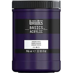 Liquitex Basics 8870365 Monopigmenteerde acrylverf, kunstenaarspigmenten, lichtecht, gemiddelde viscositeit, achivkwaliteit, zijdeglanzende afwerking, 946ml - Dioxazine Purple