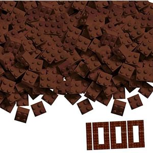 Simba 104114553 - Blox, 1000 bruine bouwstenen voor kinderen vanaf 3 jaar, 4 stenen, in doos, hoge kwaliteit, volledig compatibel met vele andere fabrikanten