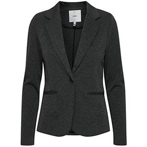 ICHI IHKATE BL Damesblazer, korte blazer, jas, eenknoops-blazer met stretch en reverskraag, Donker Grijs Melange (10021), XL