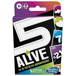 5 Alive, Hasbro Gaming ritme-kaartspel voor kinderen en gezinnen, spellen voor het hele gezin, snelle kaartspellen voor 2 tot 6 spelers