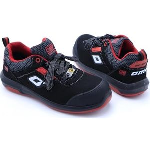 Omp OMPS90024116, veiligheids- en brandwerende schoenen, uniseks, volwassenen, zwart, rood, 41 EU, Zwart Rood
