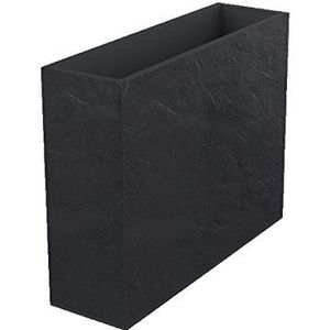 EDA - Wandwand Loft XL Volcania 63 L - Kunststeen decor - Dubbelwandig - Wateropslagzone - 99 x 29 x 78 cm - Antracietgrijs