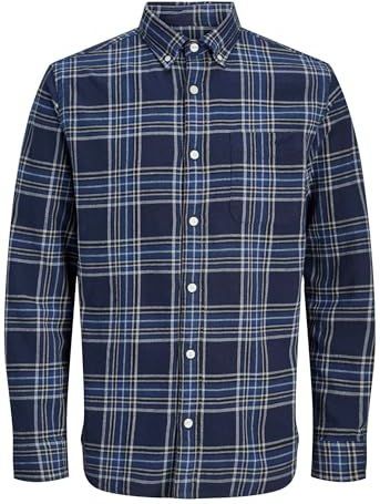JACK & JONES - JPRBlubrook - Overhemd - Navy / Nachtblauw / Wit
