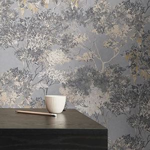 Behang Bloemen Grijs Wit Beige Geel Zwart - Architects Paper Arcade 391734 - Vliesbehang Planten - 10,05 m x 0,53 m Made in Germany