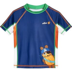 Playshoes Unisex kinderzwemshirt Rash-Guard-shirt, Piraat met korte mouwen, 122-128