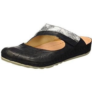 Dr. Brinkmann Dames 700877 slippers, zwart/wit, 38 EU