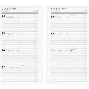 rido/idé Weekkalender Timeplanner Action 2024, 2 pagina's = 1 week bladgrootte 9,3 x 17,2 cm, wit