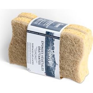 Schraapsponzen voor gevoelige oppervlakken, 2 stuks, gemaakt in Frankrijk, zachte reiniging