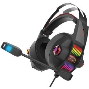 BERSERKER Gaming headset met RGB-LED, 40mm driver, 2,1m kabel, microfoon, zwart