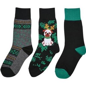 Urban Classics Kids Unisex sokken Christmas Dog Socks Kids 3-pack, kerstdesigns, drie verschillende designs, verkrijgbaar in multicolor, 27/30 tot 39/42, Meerkleurig, 31/34 EU