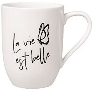 Villeroy & Boch – Statement beker met oor La vie est belle 11,5x8x10,5cm, kopje wit