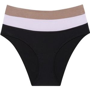 Calvin Klein Dames 3-pack bikini (laagbouw ondergedompeld), zwart/lavendelblauw/grotsteen, 3XL, Zwart/Lavendel Blauw/Cavern Stone, 3XL