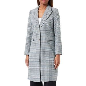 Pieces - PCNEA CHECKED COAT - Damesmantel - Wit Peper/Blauw