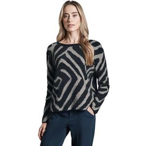 Street One - Jacquardtrui - Dames - Grafisch Patroon - Casual Boothals - Materiaalmix