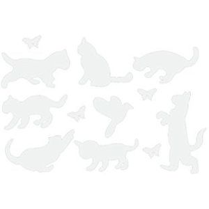 Lo+DeModa Cats And Butterflies zelfklevend vinyl, spiegel, 64 x 40 x 18 cm
