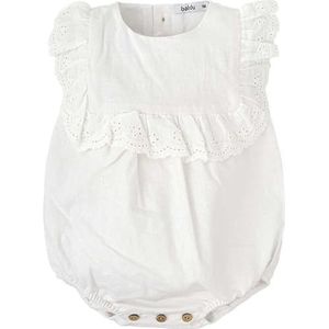 BABIDU Meisje met licht, rompertje met korte mouwen en ruches, geborduurd, uniseks, baby, Uniek, 1 meses