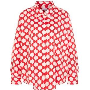 Seidensticker Hemdblouse voor dames, modieuze blouse, regular fit, hemdblousekraag, lange mouwen, 100% katoen, rood, 54 NL