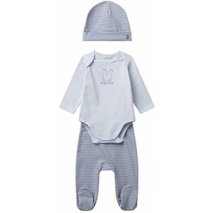 United Colors of Benetton Set body+pant+BERRET, Blauw, 74 cm