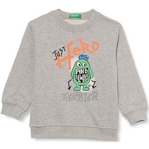 United Colors of Benetton Sweatshirt met capuchon voor kinderen en jongens, Grijs, 1 jaar