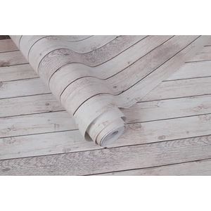 BUVU Plakfolie, meubelfolie, bruin, houtlook, zelfklevende folie, houtbehang, 45 cm x 300 cm, bruin, vintage, strepen, folie, waterdicht, wandbehang voor meubels, muren, kasten, keuken, tafels