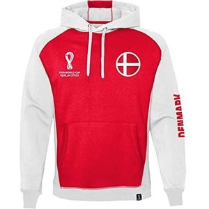 FIFA Heren Official World Cup 2022 Overhead Hoodie, Mens, Denmark, X-Large Capuchontrui, Rood, Extra, rood, XL