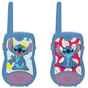 Lexiboek - Disney Stitch - Walkie Talkies, 200m, Communicatieset voor kinderen, 2 communicatiekanalen, Riemclip, Blauw/paars, TW12D