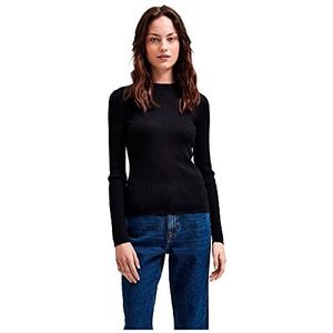 SELECTED FEMME Dames Slflydia New Rib Ls Knit O-Neck B Noos Pullover, zwart, L