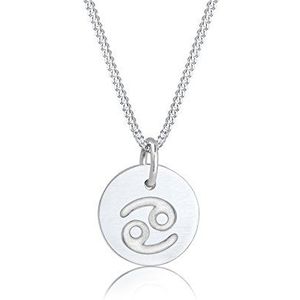 Elli Dames 925 Sterling Zilver Frosted Star Sign Astro Basic Ketting, Sterling zilver