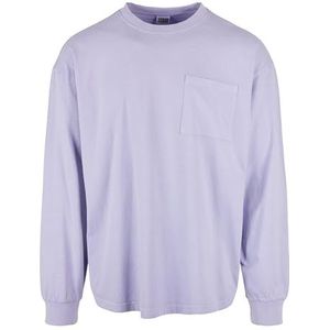 Urban Classics Heren Pigment Dyed Pocket Longsleeve T-Shirt, lavendel, S