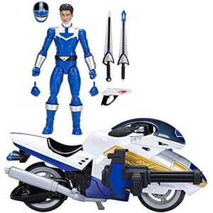 Power Rangers Lightning Collection, 15 cm Time Force Ranger figuren blauw met Moto Vector en accessoires, F5702, meerkleurig