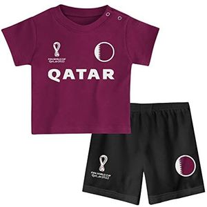 FIFA Unisex Kids Officiële Fifa World Cup 2022 Tee & Short Set - Qatar - Home Country Tee & Shorts Set (pak van 1), Rood, 24 Maanden