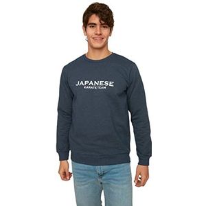 TRENDYOL MAN Sweatshirt - Marineblauw - Regular, Indigo, M