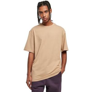 Urban Classics Heren T-shirt Tall Tee, oversized T-shirt voor mannen, katoen, geribbelde ronde hals, verkrijgbaar in vele kleurvarianten, maten S-6XL, Unionbeige, 5XL