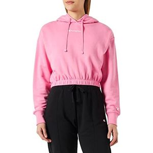 Champion Legacy American Classics Powerblend Terry Small Logo Boxy Sweatshirt met capuchon, roze, XL voor dames