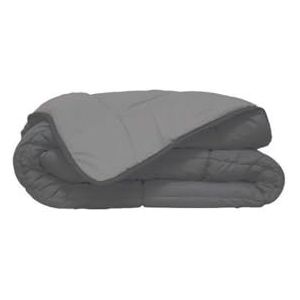 Bedrukt Dekbed Hoesloos Wasbaar Zonder Overtrek Eenpersoons - Zelesta® Easybed - Donkergrijs & Zilvergrijs 140x200cm