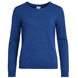 Vila Dunne gebreide trui basic stretch bovendeel lange mouwen ronde hals sweater VIRIL, Mazarine Blue, XXL