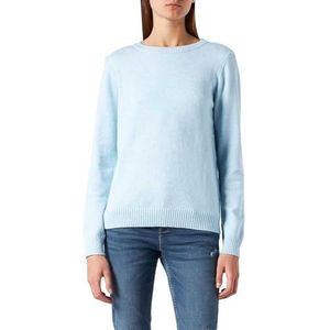 Vila Dunne gebreide trui basic stretch bovendeel lange mouwen ronde hals sweater VIRIL, Mazarine Blue/Detail: melange, L