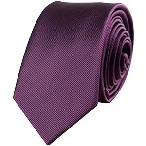ATETEO Mannen effen kleur skinny stropdas slanke stropdas, 2,4 inch nekbanden voor bedrijven, feest, dating, N-paars, One size, N-paars, Eén maat