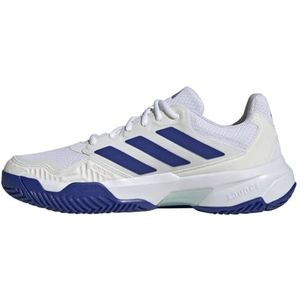 adidas Heren Courtjam Control 3 Tennis Shoes, Cloud white/lucid blue/semi flash aqua, 49 1/3 EU