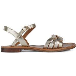 Geox Dames D Sozy S B Flat Sandal, LT Gold, 37,5 EU, Lt Gold, 37.5 EU