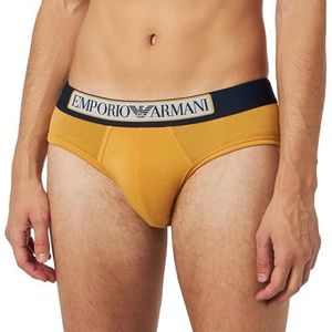 Emporio Armani Heren Logo Label Boxer Briefs, mustard yellow, M