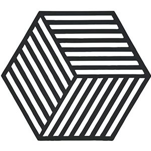 Zone Denmark Hexagon onderzetter voor potten, siliconen, 16 x 14 cm, zwart