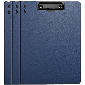 BXGH DMJ089 Clipboard Foldover voor document organisatie studenten leraar coach plastic schrijfmap formaat papier Pack van 3, DMJ089, verticaal marineblauw