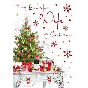 Traditionele kerstkaart vrouw - 9 x 6 inch - Regal Publishing