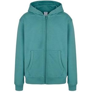 Mukua Byron Kids Sweatshirt met ritssluiting en capuchon, blauwgroen, maat 5/6