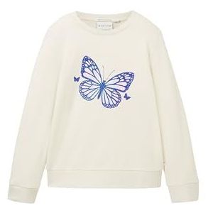 TOM TAILOR Sweatshirt voor meisjes met vlinderprint, 13808, crème, 92/98 cm