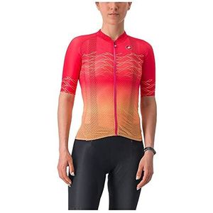 CASTELLI T-shirt voor dames, hibiscus/zacht oranje, M